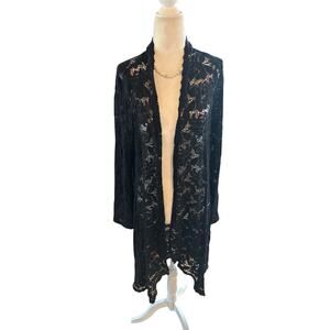 Cache Black Lace Cardigan Duster - Small/Medium